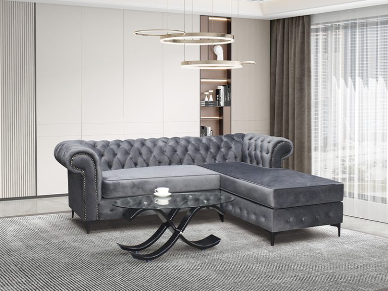 Saxon Fabric/Leather Lounge Suite - Home Go Furniture